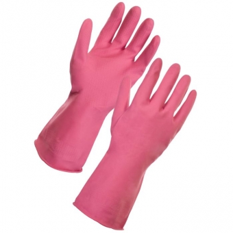 RUBBER GLOVES RED LRG